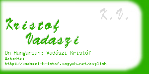 kristof vadaszi business card