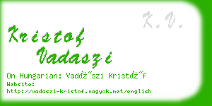 kristof vadaszi business card